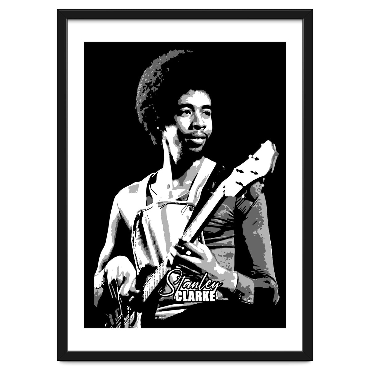 Stanley Clarke American Bassist in Grayscale