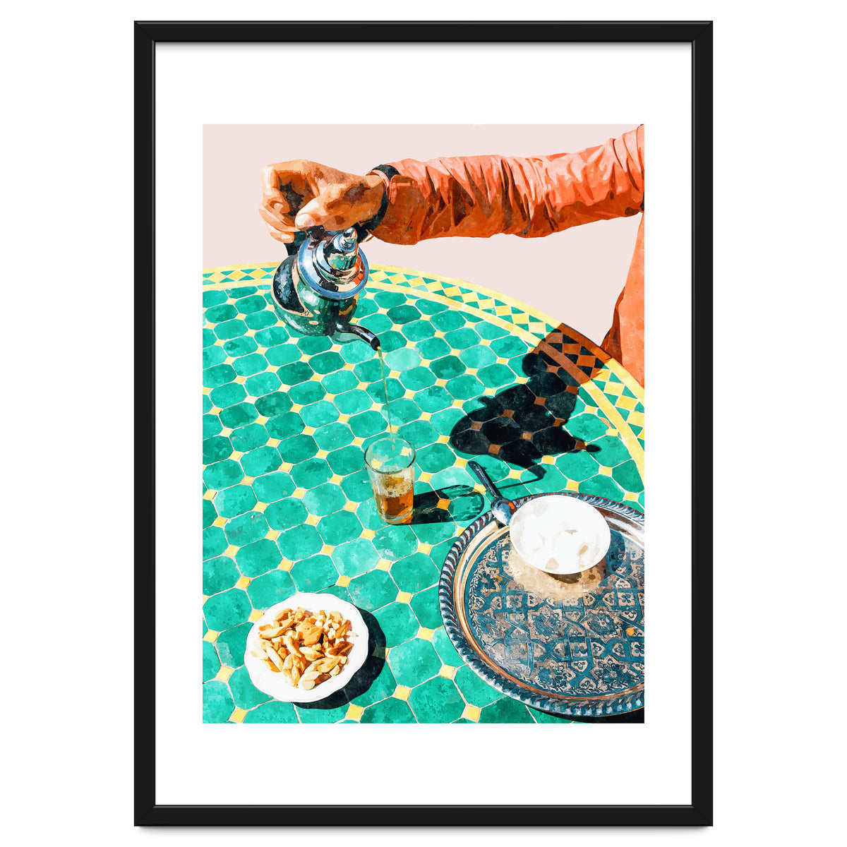 Chai, India Culture & People Painting, Exotic Travel Places Tea Bohemian Colorful Morocco Turkish