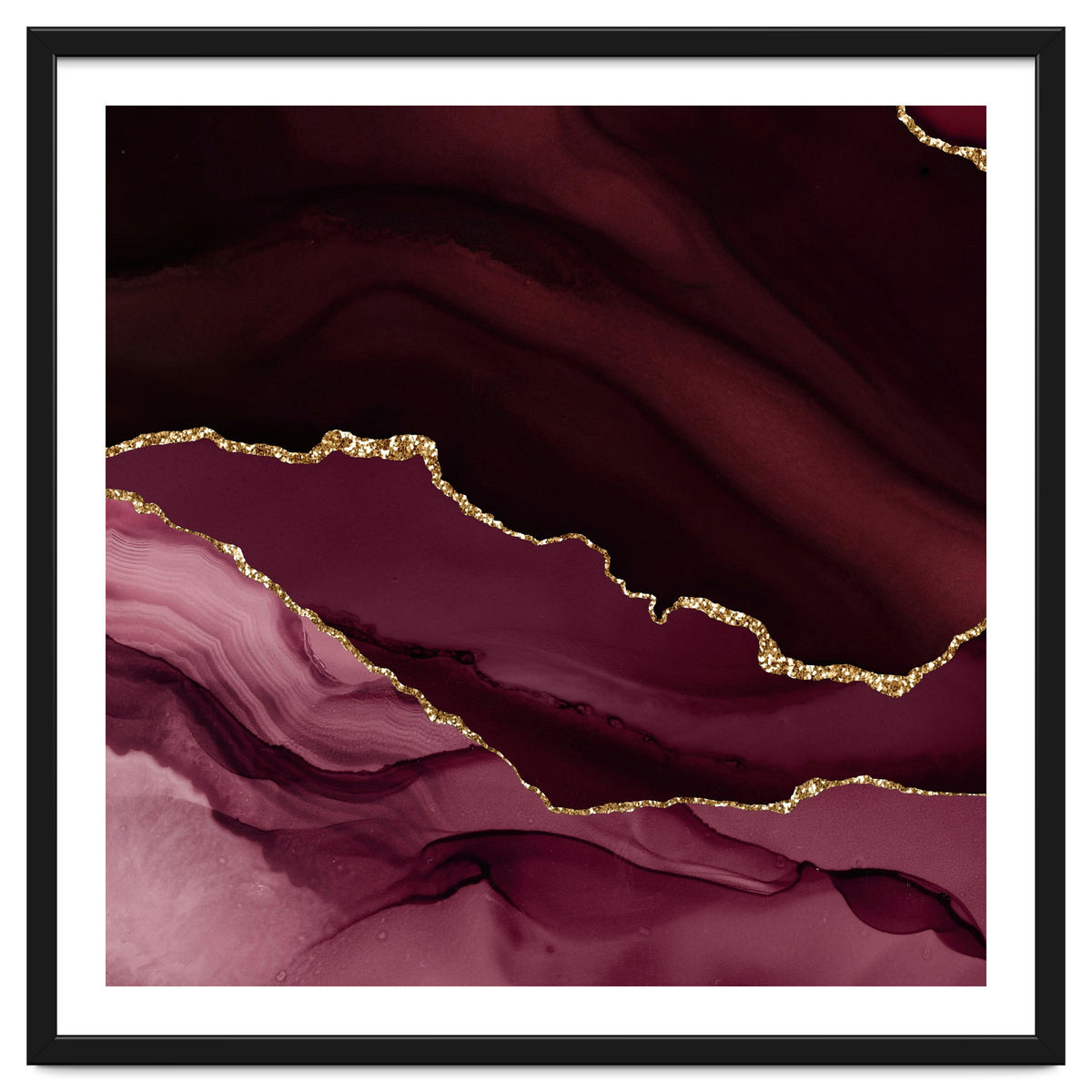 Burgundy & Gold Agate Texture 12