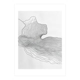 Abstract Black And White Organic Flowing Lines Pattern (Print Only) thumbnail