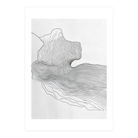 Abstract Black And White Organic Flowing Lines Pattern (Print Only)