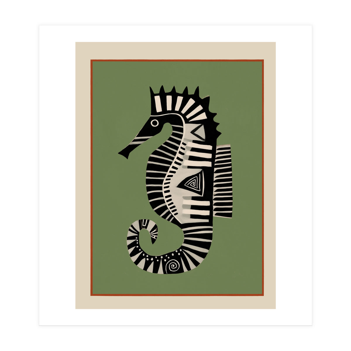 Striped Seahorse I (Print Only)