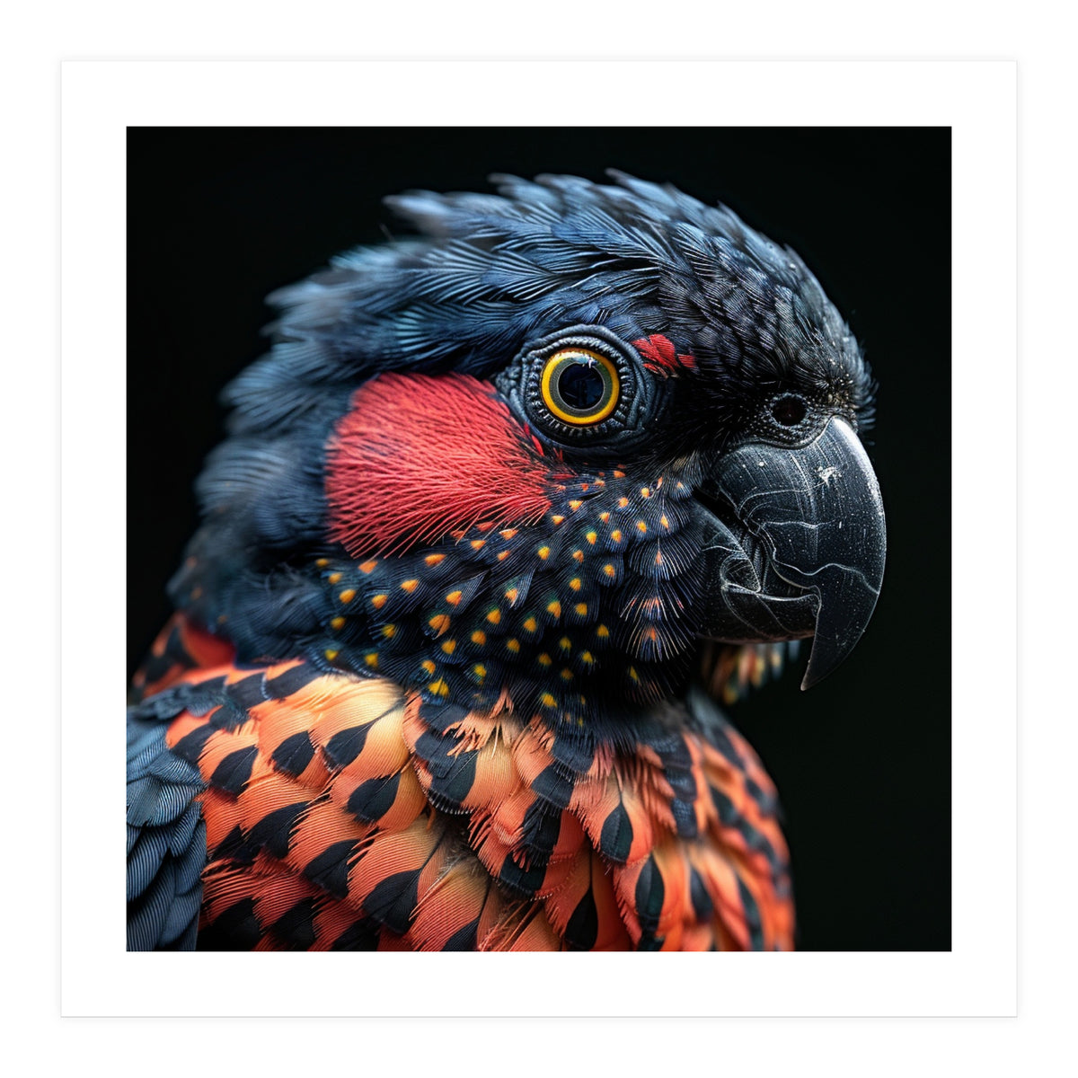 Close Up Portrait Of A Colorful Exotic Parrot (Print Only)