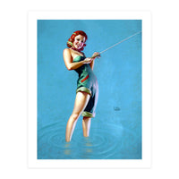 Pinup Fishing Girl (Print Only)