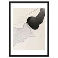 Abstract Black And White Organic Flowing Lines Art