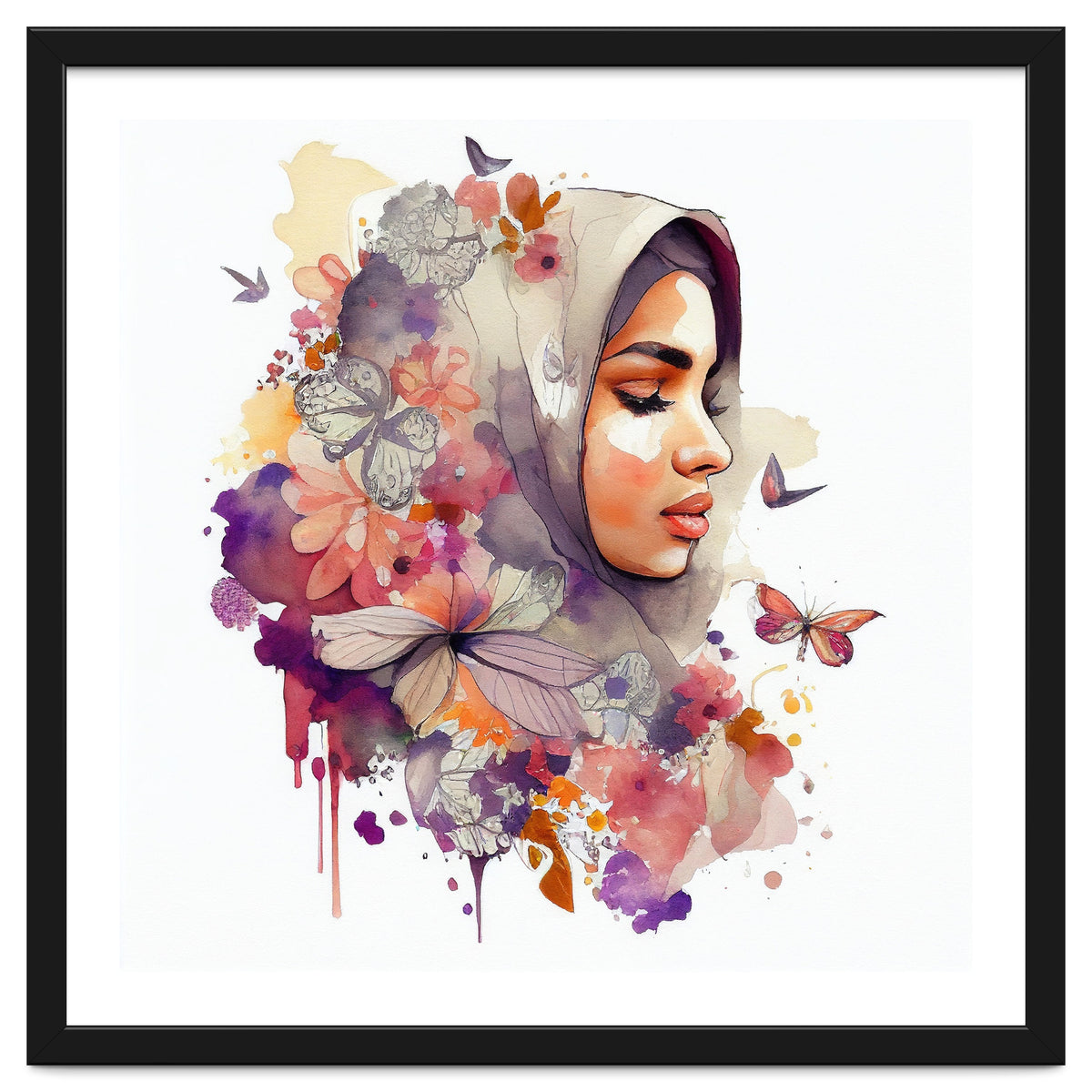 Floral Line Art Veil Profile