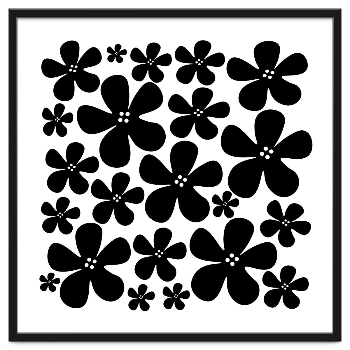 Black Flowers Pattern