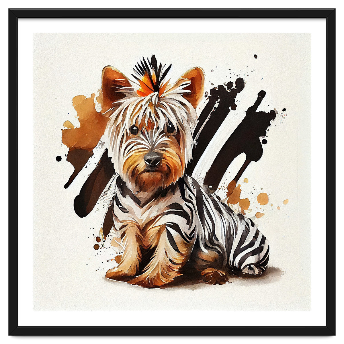 Watercolor Yorkshire Terrier Dog