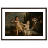 German Master (18th Century) – Two Putti with Garlands of Flowers thumbnail