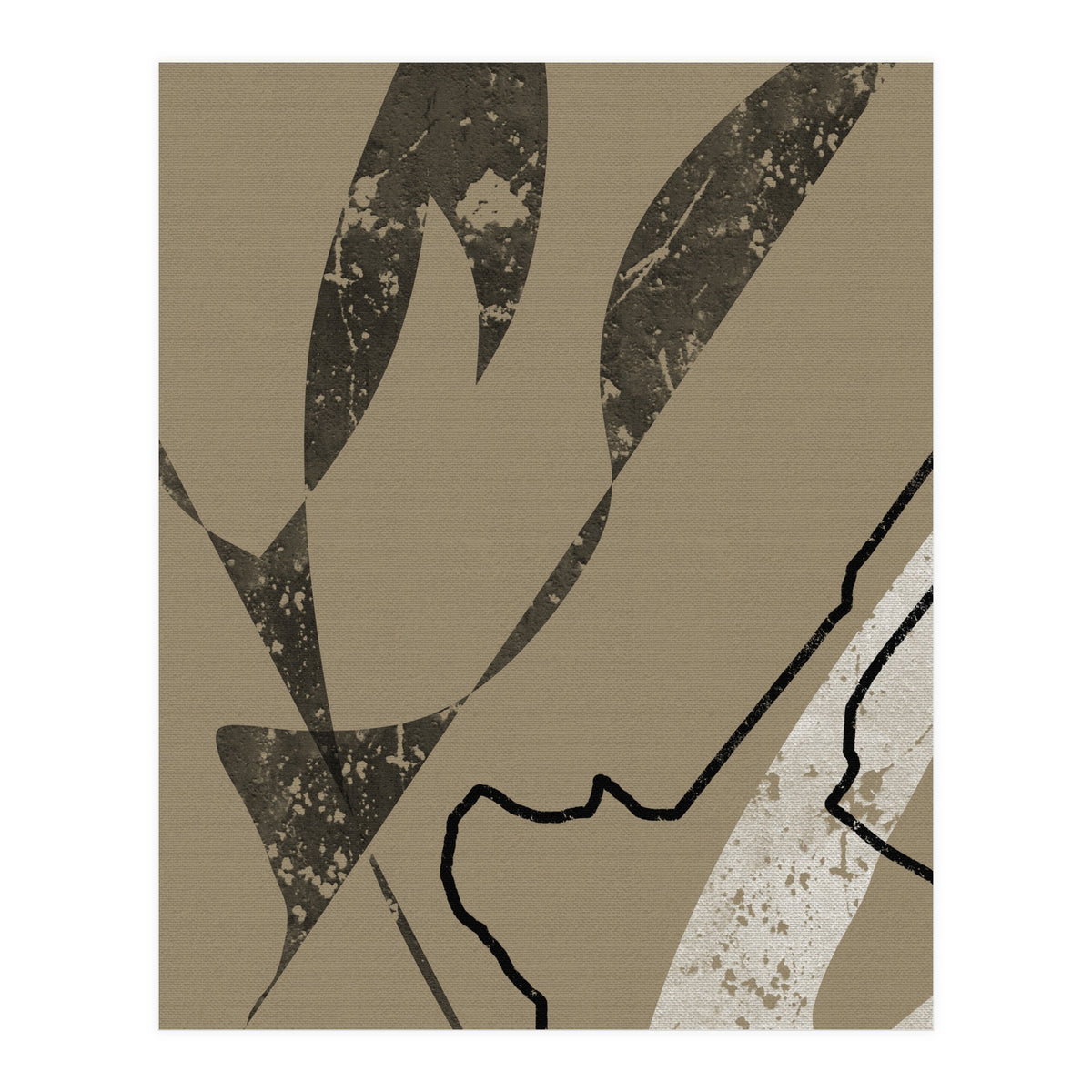 Black Line Minimalist Abstract (Print Only)