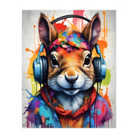 Squirrel In Headphones (Print Only)