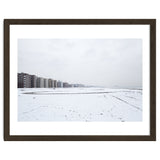 Traces of driving a car on a snowy coast thumbnail