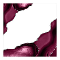 Burgundy & Silver Agate Texture 08  (Print Only)