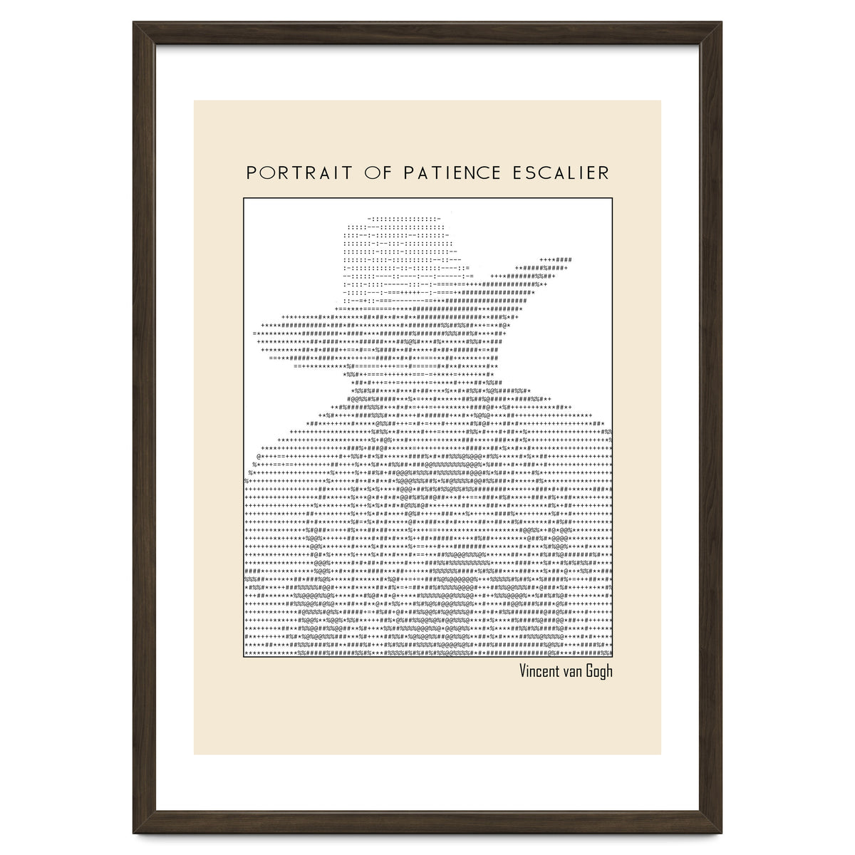 Portrait of Patience Escalier (1888) - Vincent van Gogh(ascii art)