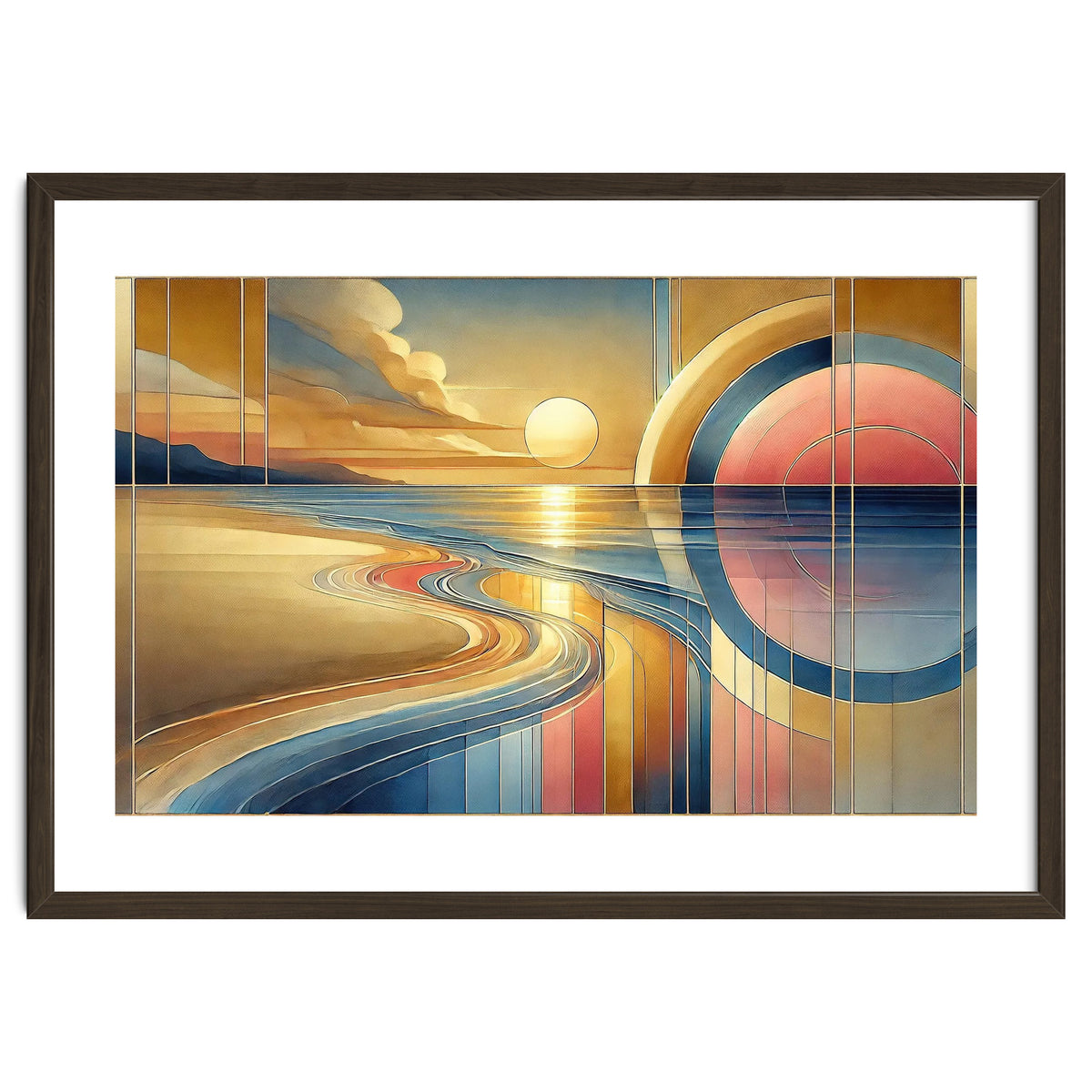 Sundown Serenity Scene In Art Deco