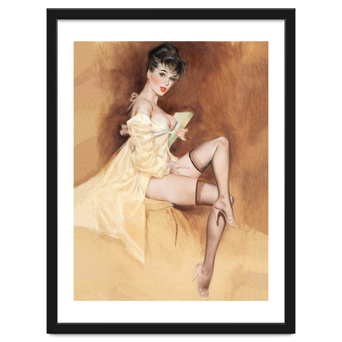 Late Portrait Of Sexy Pinup Secretary Woman