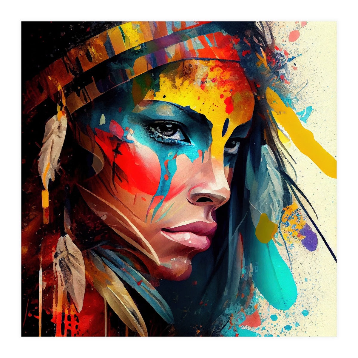 Powerful American Native Woman #5 (Print Only)