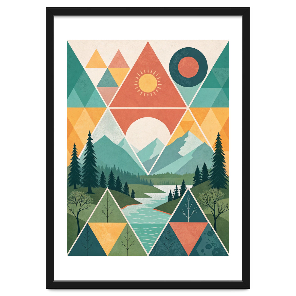 Geometric Convergence: A Mosaic of the Alpine Wilderness
