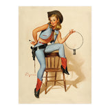 Pinup Cowgirl With A Key (Print Only) thumbnail