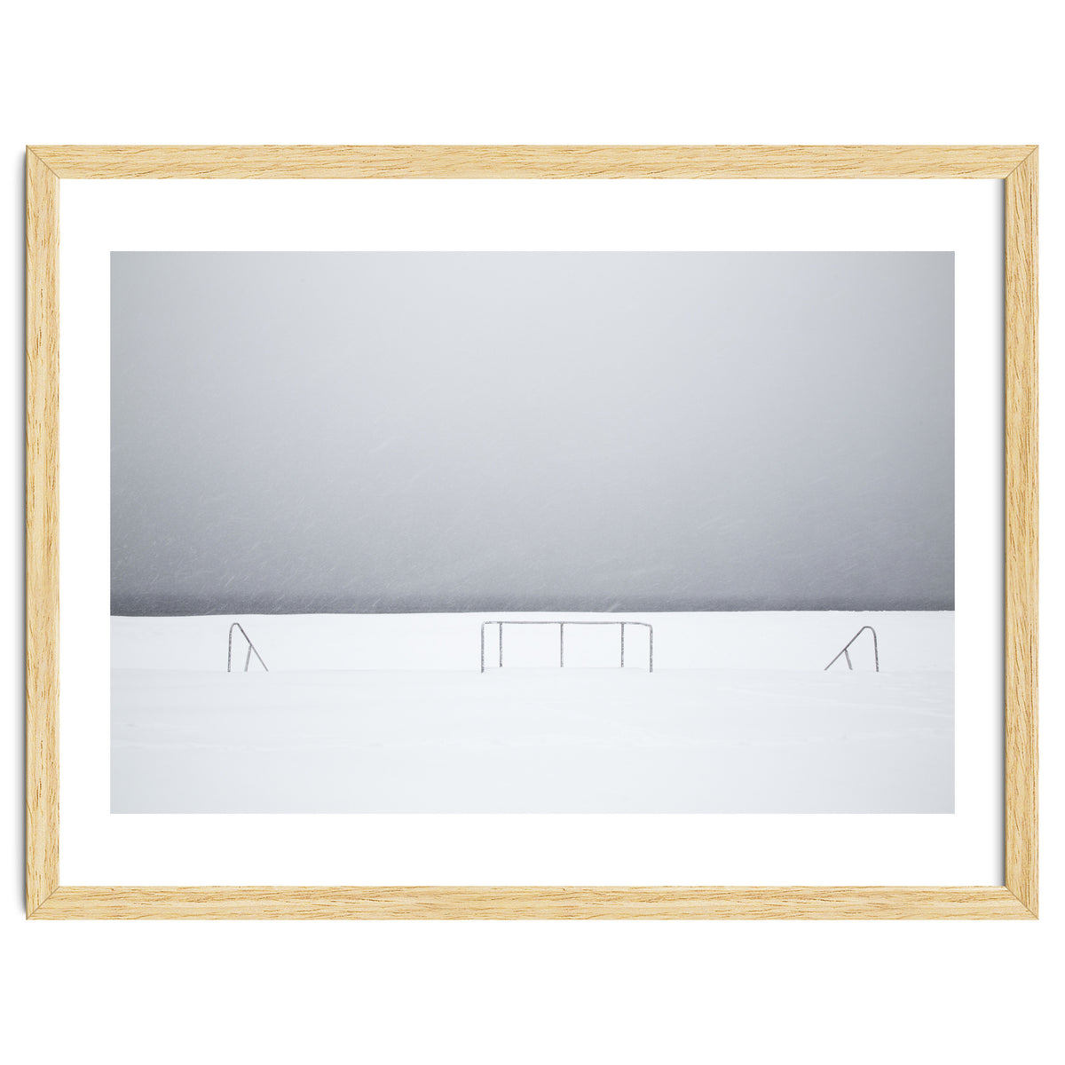 Stair railing covered by snow