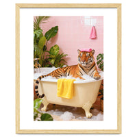 Leopard in Bathtub, Surreal Bathroom Scene