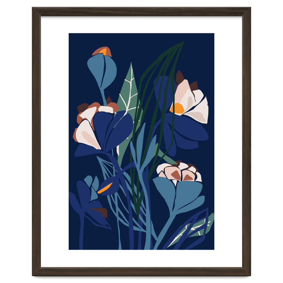 Florals At Night – Modern Illustration