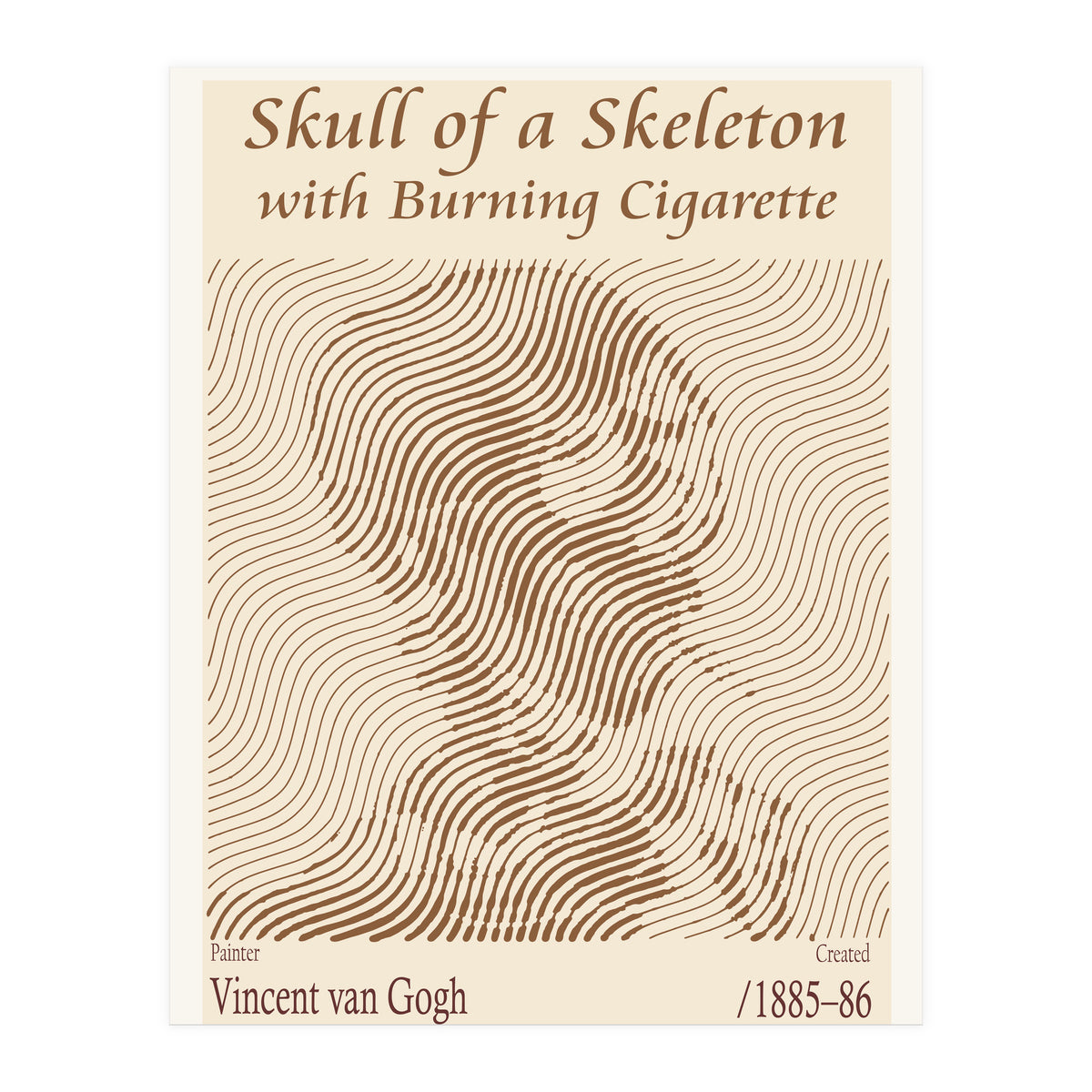 Skull of a Skeleton with Burning Cigarette - Vincent van Gogh (1885–86) (Print Only)