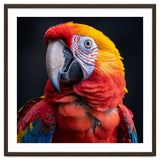 Scarlet Macaw Parrot Head Detailed Portrait Black thumbnail