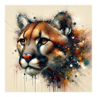 Watercolor Cougar Portrait (Print Only)