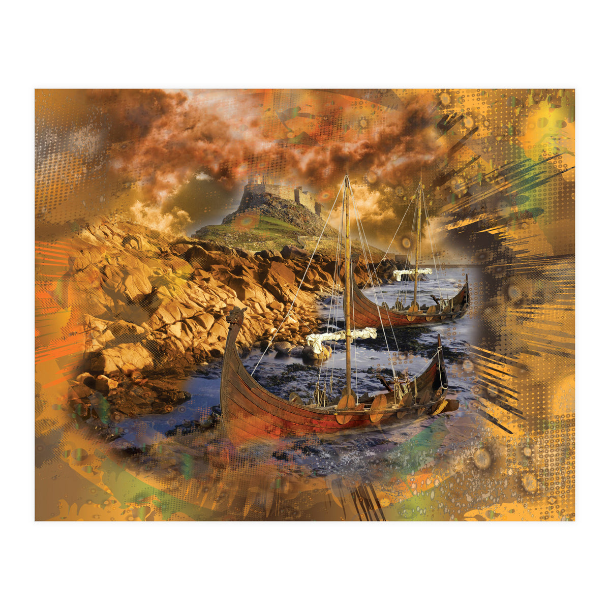 Lindesfarne Viking Raid 793 AD (Print Only)