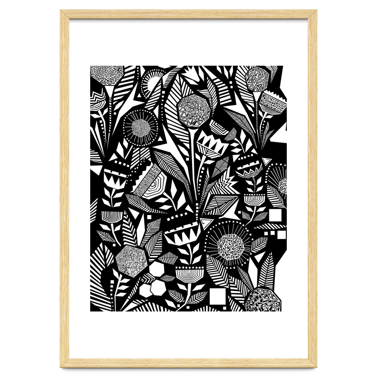 African Tribal, Black & White Abstract Drawing Sketch Line Art, Rustic Botanical Illustration, Bohemian Eclectic Scandinavian Vintage Bold