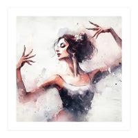 Elegant Ballet Dancer Portrait In Motion (Print Only)