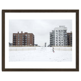 Walking with the dog on a snowy day thumbnail