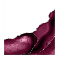 Burgundy & Silver Agate Texture 12  (Print Only)