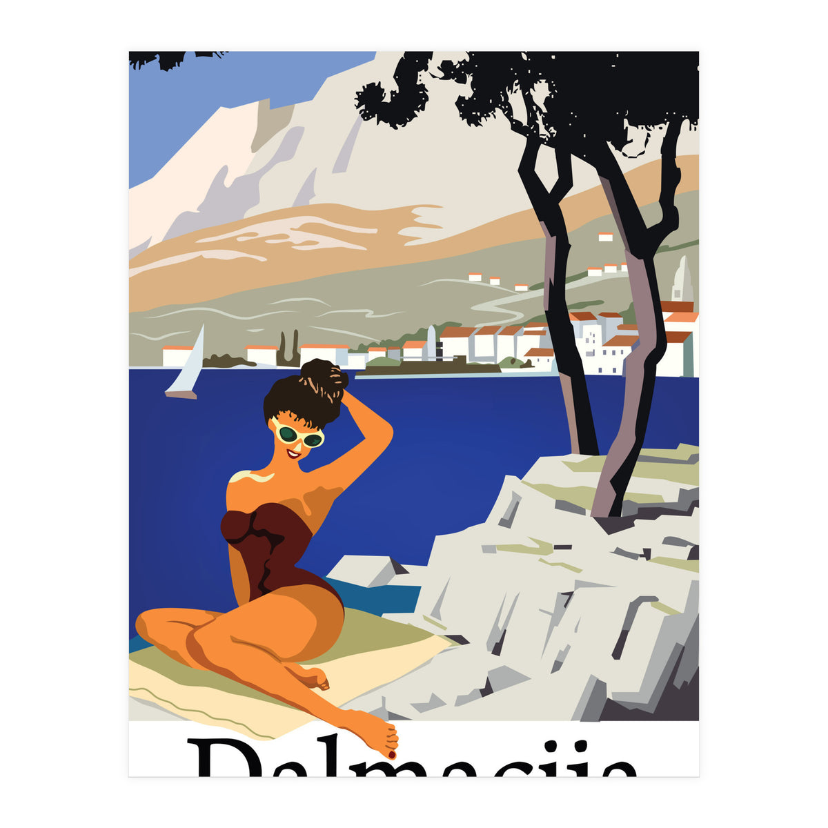 Dalamtia, Sunbathing Woman (Print Only)