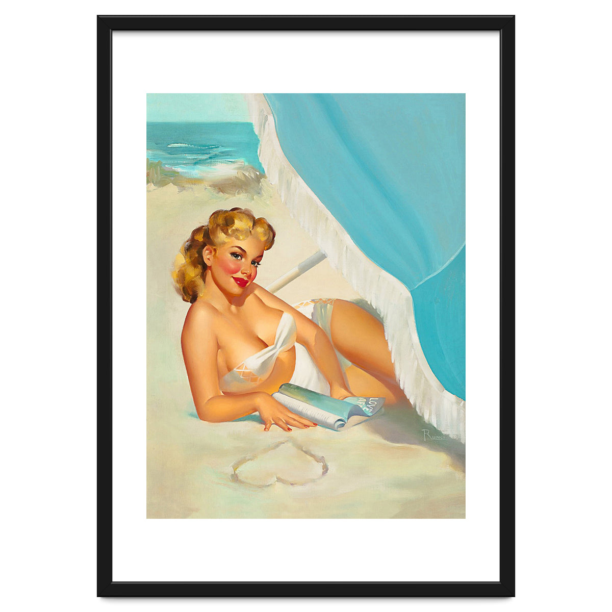 Pinup Sexy Blonde On The Beach