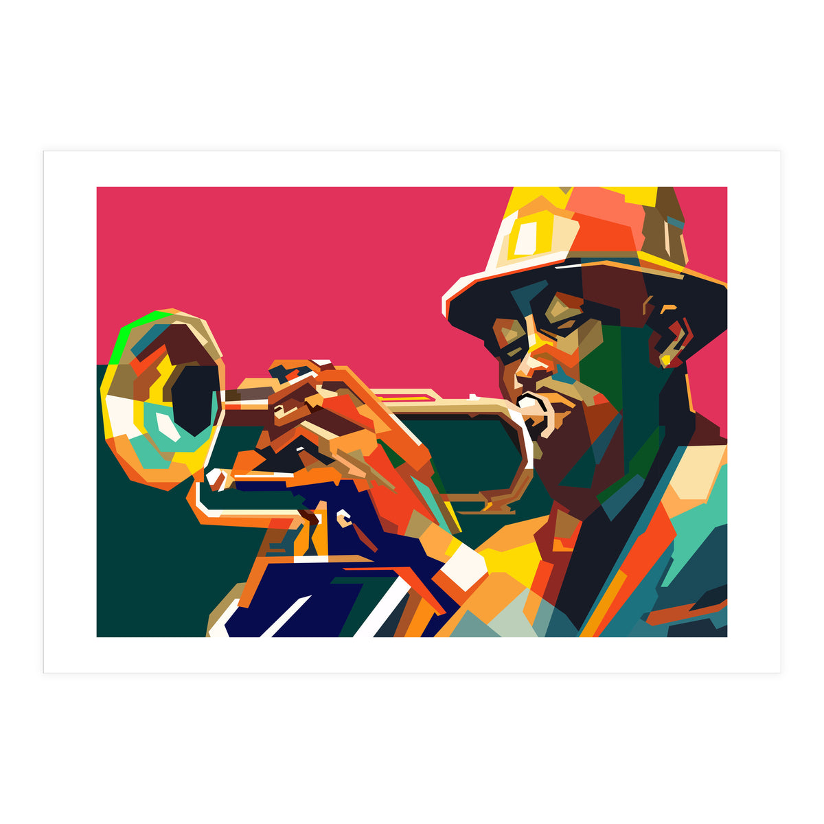 Jazz Trumpet Musician Pop Art Wpap (Print Only)