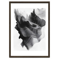 Abstract Black And White Wavy Lines Forming Organic Shapes