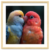 Two Lovebirds Nuzzling Close Up Portrait thumbnail