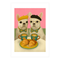 French Bulldogs At Breakfast Café (Print Only)