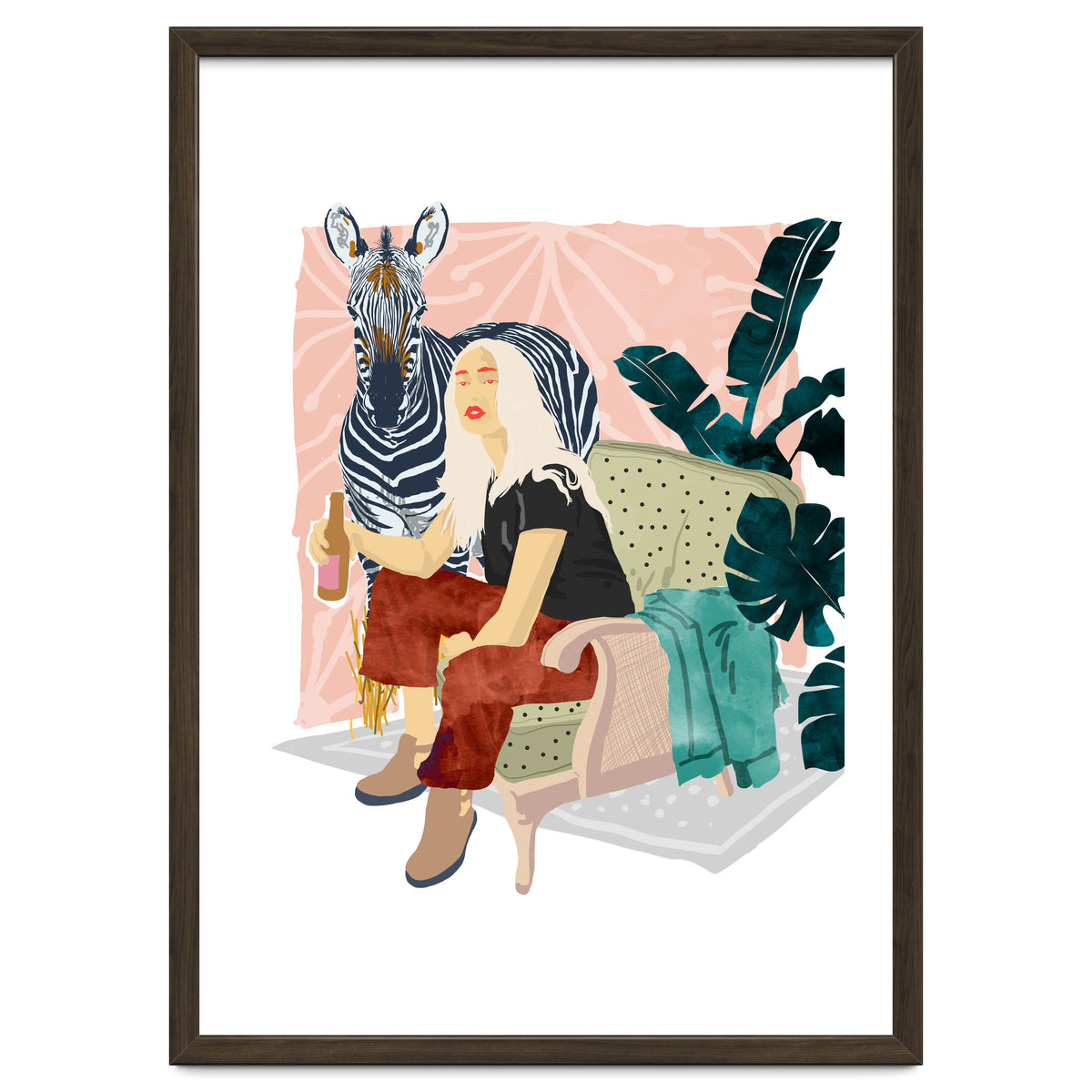 Zebra Hangout | Wildlife Urban Jungle Décor | Banana Leaves Monstera Plant Lady Fashion