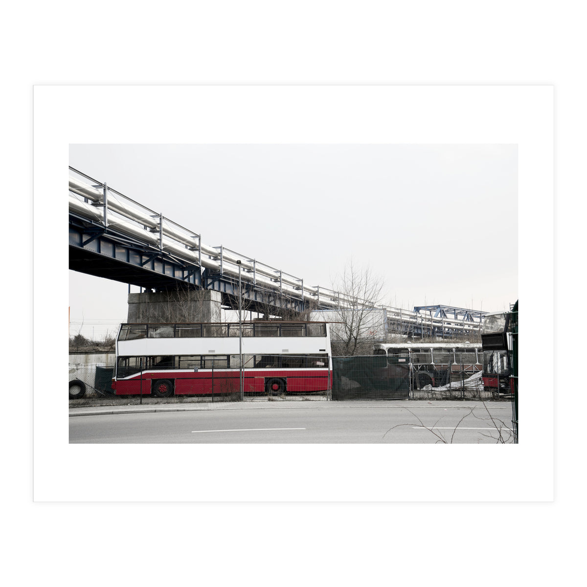 Abandoned Bus under the rail bridge (Print Only)