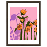 Golden Sunflowers Inside, Botanical Nature Floral Plants Painting, Blush Meadow Blossom Spring, Summer Bohemian Eclectic Positivity thumbnail