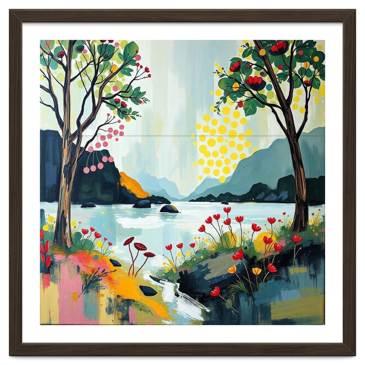Serene Mountain Lake Landscape
