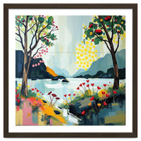 Serene Mountain Lake Landscape