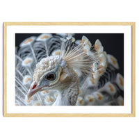 Close Up Albino Peacock Bird Portrait