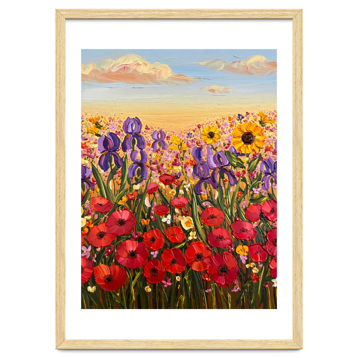 Vibrant Wildflower Field Oil Painting