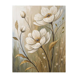 Elegant White Anemone Floral Oil Painting (Print Only) thumbnail
