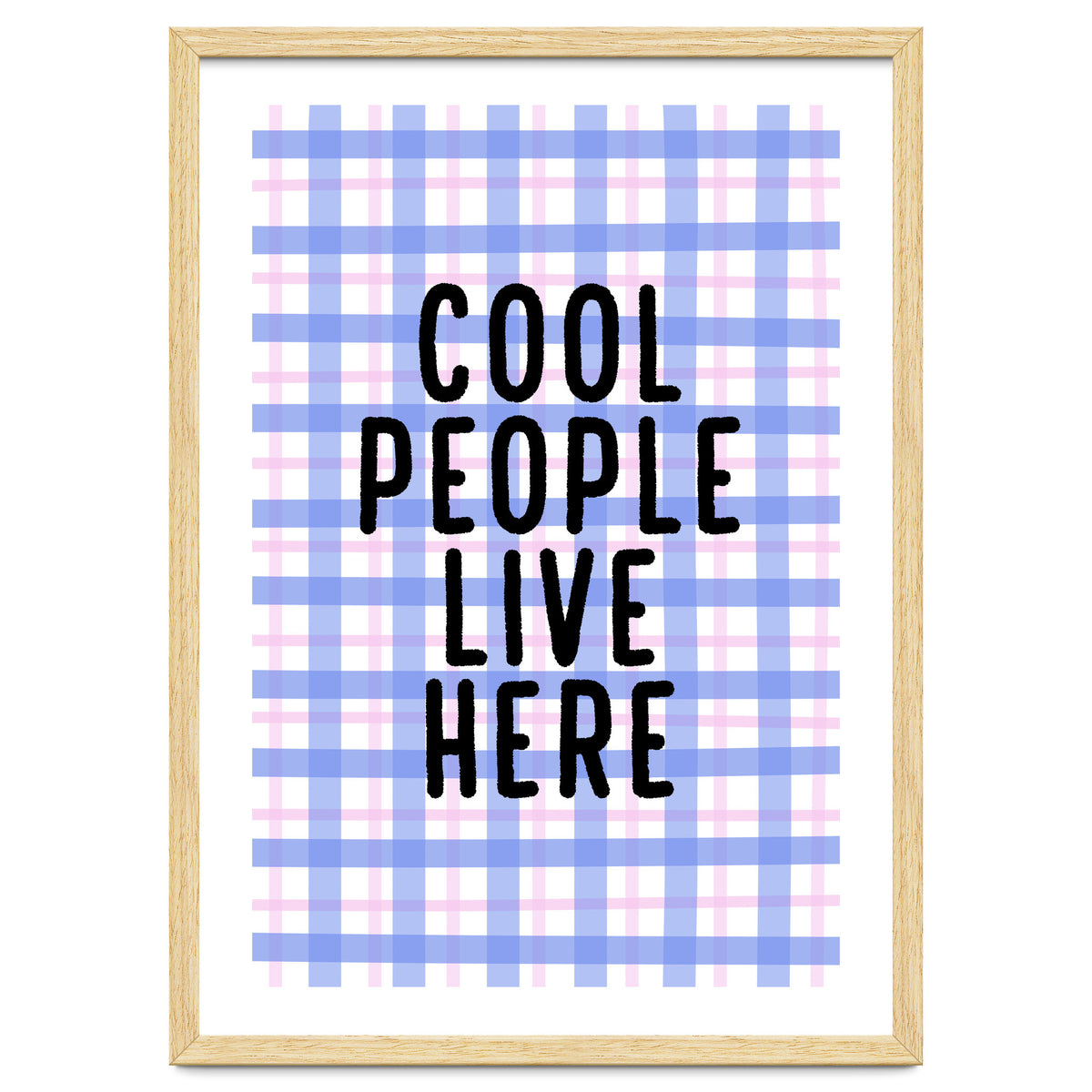 Cool People Live Here, Fun Playful Quote Print for Bright Happy Home Decor