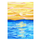 Sunsets & Romance, Ocean Watercolor Painting, Mosaic Eclectic Nature Landscape, Modern Boho Travel (Print Only) thumbnail